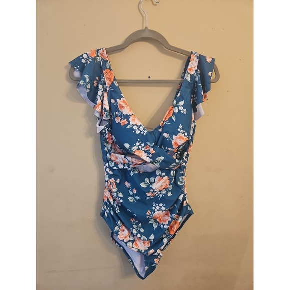 B2prity Women Floral Swimsuit Size Medium New One Piece - Picture 5 of 6